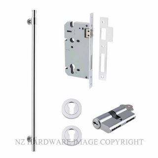 IVER 20716KENTR60KK HELSINKI 710MM PULL HANDLE KEY-KEY ENTRANCE LOCK KITSET CHROME PLATE