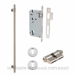 IVER 20721KENTR60KK HELSINKI 710MM PULL HANDLE KEY-KEY ENTRANCE LOCK KITSET SATIN NICKEL
