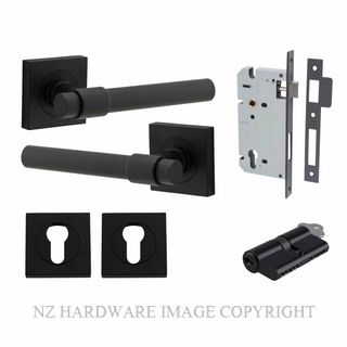 IVER 21203KENTR60KK HELSINKI KEY-KEY ENTRANCE LOCK KITSET SQUARE ROSE MATT BLACK