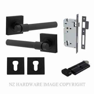 IVER 21203KENTR60KT HELSINKI KEY-TURN ENTRANCE LOCK KITSET SQUARE ROSE MATT BLACK