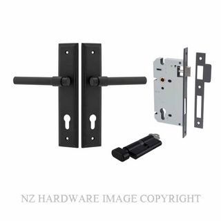 IVER 12902KENTR60KT HELSINKI KEY-TURN ENTRANCE LOCK KITSET STEPPED PLATE MATT BLACK
