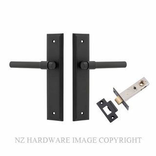 IVER 12902KPASS60 HELSINKI PASSAGE LATCH KITSET STEPPED PLATE MATT BLACK