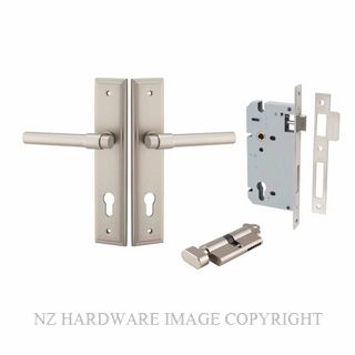 IVER 14902KENTR60KT HELSINKI KEY-TURN ENTRANCE LOCK KITSET STEPPED PLATE SATIN NICKEL