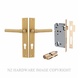 IVER 15396KENTR60KK HELSINKI KEY-KEY ENTRANCE LOCK KITSET RECTANGULAR PLATE BRUSHED BRASS