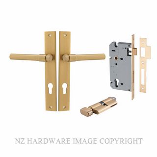 IVER 15396KENTR60KT HELSINKI KEY-TURN ENTRANCE LOCK KITSET RECTANGULAR PLATE BRUSHED BRASS