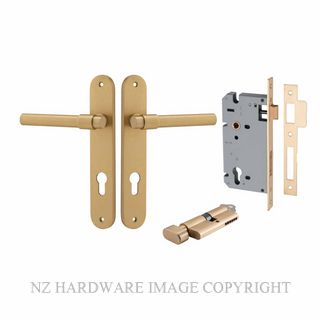 IVER 15400KENTR60KT HELSINKI KEY-TURN ENTRANCE LOCK KITSET OVAL PLATE BRUSHED BRASS