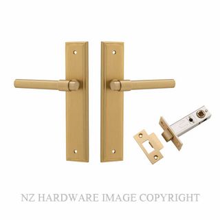 IVER 15402KPASS60 HELSINKI PASSAGE LATCH KITSET STEPPED PLATE BRUSHED BRASS