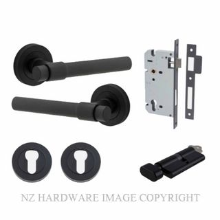 IVER 20623KENTR60KT HELSINKI KEY-TURN ENTRANCE LOCK KITSET ROUND ROSE MATT BLACK