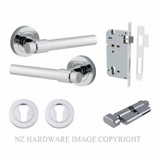 IVER 20624KENTR60KT HELSINKI KEY-TURN ENTRANCE LOCK KITSET ROUND ROSE CHROME PLATE