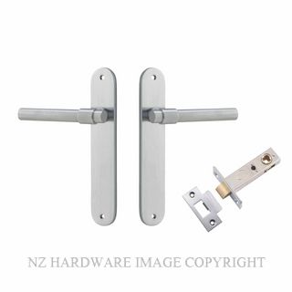 IVER 12400KPASS60 HELSINKI PASSAGE LATCH KITSET OVAL PLATE BRUSHED CHROME