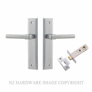 IVER 12402KPASS60 HELSINKI PASSAGE LATCH KITSET STEPPED PLATE BRUSHED CHROME