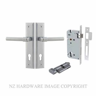 IVER 12402KENTR60KT HELSINKI KEY-TURN ENTRANCE LOCK KITSET STEPPED PLATE BRUSHED CHROME