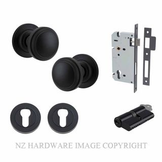IVER 0213KENTR60KK PADDINGTON KEY-KEY ENTRANCE LOCK KITSET ROUND ROSE MATT BLACK