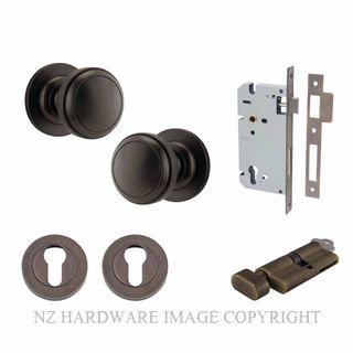 IVER 0211KENTR60KT PADDINGTON KEY-TURN ENTRANCE LOCK KITSET ROUND ROSE SIGNATURE BRASS