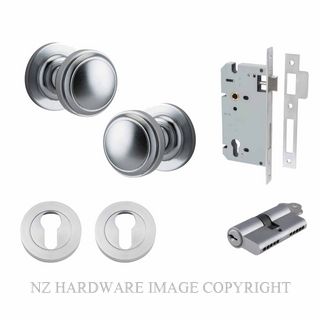 IVER 0215KENTR60KK PADDINGTON KEY-KEY ENTRANCE LOCK KITSET ROUND ROSE BRUSHED CHROME