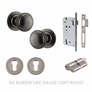 IVER 0217KENTR60KK PADDINGTON KEY-KEY ENTRANCE LOCK KITSET ROUND ROSE DISTRESSED NICKEL