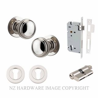 IVER 0218KENTR60KK PADDINGTON KEY-KEY ENTRANCE LOCK KITSET ROUND ROSE POLISHED NICKEL