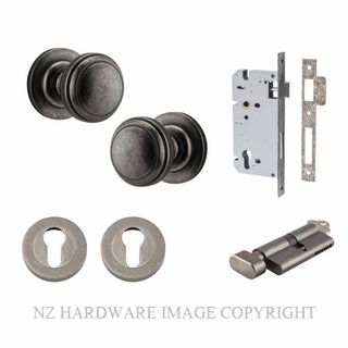 IVER 0217KENTR60KT PADDINGTON KEY-TURN ENTRANCE LOCK KITSET ROUND ROSE DISTRESSED NICKEL