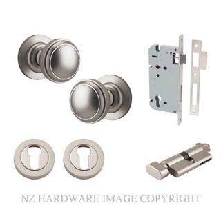 IVER 0219KENTR60KT PADDINGTON KEY-TURN ENTRANCE LOCK KITSET ROUND ROSE SATIN NICKEL