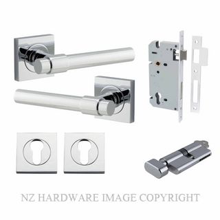 IVER 21204KENTR60KT HELSINKI KEY-TURN ENTRANCE LOCK KITSET SQUARE ROSE CHROME PLATE
