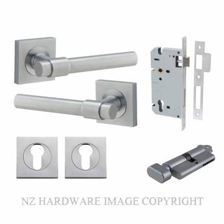 IVER 21205KENTR60KT HELSINKI KEY-TURN ENTRANCE LOCK KITSET SQUARE ROSE BRUSHED CHROME