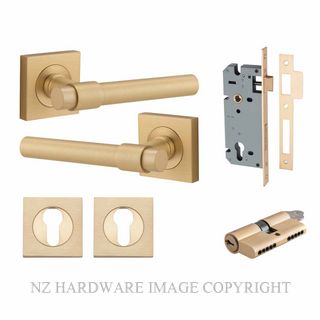 IVER 21206KENTR60KK HELSINKI KEY-KEY ENTRANCE LOCK KITSET SQUARE ROSE BRUSHED BRASS