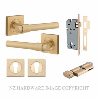 IVER 21206KENTR60KT HELSINKI KEY-TURN ENTRANCE LOCK KITSET SQUARE ROSE BRUSHED BRASS