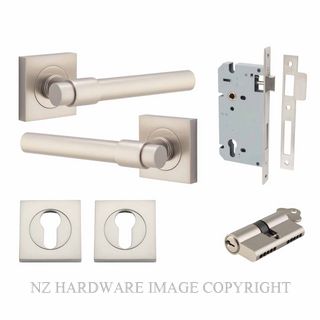 IVER 21209KENTR60KK HELSINKI KEY-KEY ENTRANCE LOCK KITSET SQUARE ROSE SATIN NICKEL