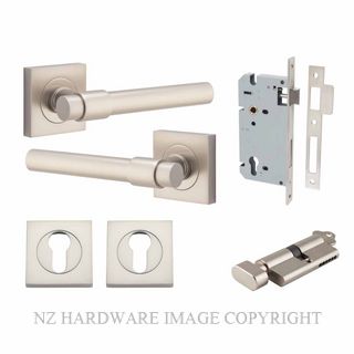 IVER 21209KENTR60KT HELSINKI KEY-TURN ENTRANCE LOCK KITSET SQUARE ROSE SATIN NICKEL
