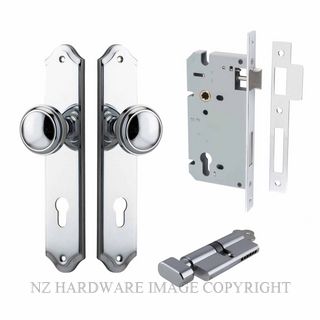 IVER 11826KENTR60KT PADDINGTON KEY-TURN ENTRANCE LOCK KITSET SHOULDERED PLATE CHROME PLATE