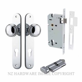 IVER 11832KENTR60KT PADDINGTON KEY-TURN ENTRANCE LOCK KITSET OVAL PLATE CHROME PLATE