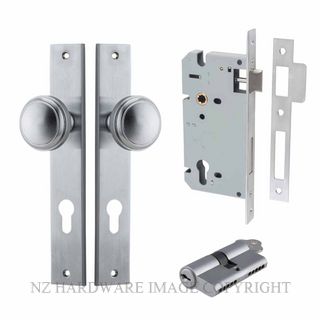IVER 12320KENTR60KK PADDINGTON KEY-KEY ENTRANCE LOCK KITSET RECTANGULAR PLATE BRUSHED CHROME