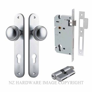 IVER 12332KENTR60KK PADDINGTON KEY-KEY ENTRANCE LOCK KITSET OVAL PLATE BRUSHED CHROME