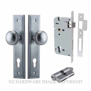 IVER 12338KENTR60KK PADDINGTON KEY-KEY ENTRANCE LOCK KITSET STEPPED PLATE BRUSHED CHROME