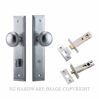 IVER 12338KPRIV60 PADDINGTON PRIVACY LATCH KITSET STEPPED PLATE BRUSHED CHROME