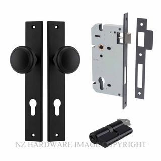 IVER 12820KENTR60KK PADDINGTON KEY-KEY ENTRANCE LOCK KITSET RECTANGULAR PLATE MATT BLACK