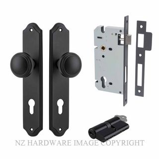 IVER 12826KENTR60KK PADDINGTON KEY-KEY ENTRANCE LOCK KITSET SHOULDERED PLATE MATT BLACK