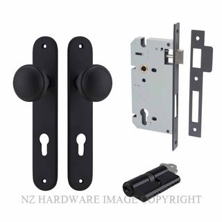 IVER 12832KENTR60KK PADDINGTON KEY-KEY ENTRANCE LOCK KITSET OVAL PLATE MATT BLACK