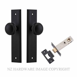 IVER 12838KPASS60 PADDINGTON PASSAGE LATCH KITSET STEPPED PLATE MATT BLACK