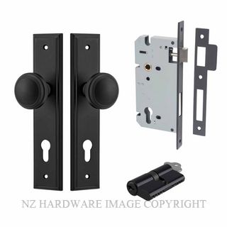IVER 12838KENTR60KK PADDINGTON KEY-KEY ENTRANCE LOCK KITSET STEPPED PLATE MATT BLACK