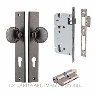 IVER 13820KENTR60KK PADDINGTON KEY-KEY ENTRANCE LOCK KITSET RECTANGULAR PLATE DISTRESSED NICKEL