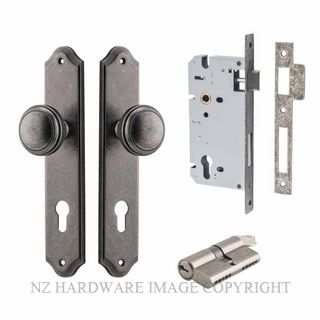IVER 13826KENTR60KK PADDINGTON KEY-KEY ENTRANCE LOCK KITSET SHOULDERED PLATE DISTRESSED NICKEL