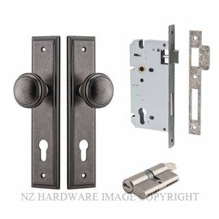IVER 13838KENTR60KK PADDINGTON KEY-KEY ENTRANCE LOCK KITSET STEPPED PLATE DISTRESSED NICKEL