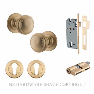 IVER 0253KENTR60KK PADDINGTON KEY-KEY ENTRANCE LOCK KITSET ROUND ROSE BRUSHED BRASS