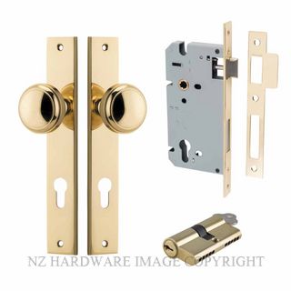IVER 10320KENTR60KK PADDINGTON KEY-KEY ENTRANCE LOCK KITSET RECTANGULAR PLATE POLISHED BRASS