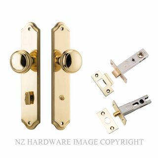 IVER 10326KPRIV60 PADDINGTON PRIVACY LATCH KITSET SHOULDERED PLATE POLISHED BRASS