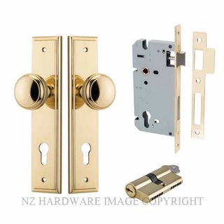 IVER 10338KENTR60KK PADDINGTON KEY-KEY ENTRANCE LOCK KITSET STEPPED PLATE POLISHED BRASS