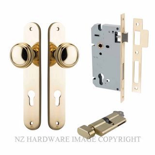 IVER 10332KENTR60KT PADDINGTON KEY-TURN ENTRANCE LOCK KITSET OVAL PLATE POLISHED BRASS