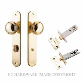 IVER 10332KPRIV60 PADDINGTON PRIVACY LATCH KITSET OVAL PLATE POLISHED BRASS