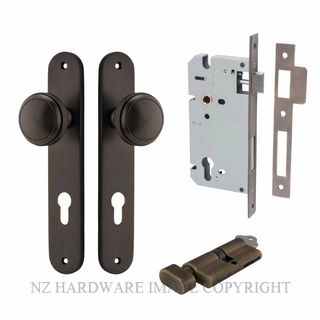 IVER 10832KENTR60KT PADDINGTON KEY-TURN ENTRANCE LOCK KITSET OVAL PLATE SIGNATURE BRASS